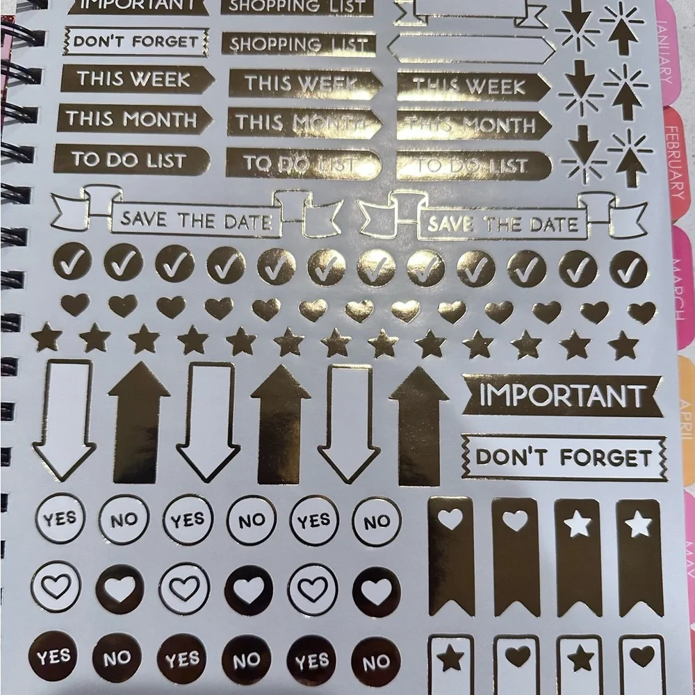 Colorful Glitter 12-Month Planner
